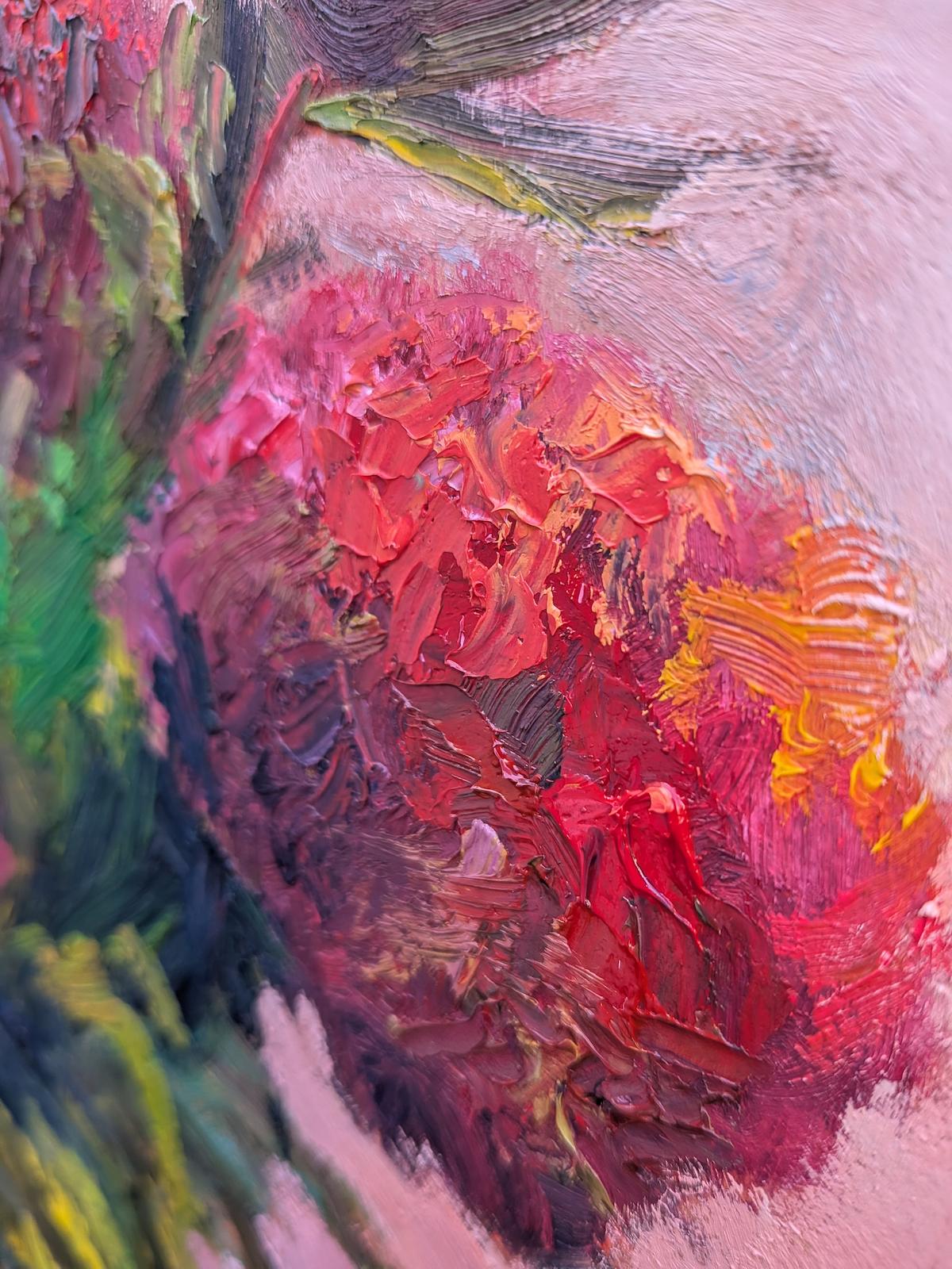 Peonies in a Glass Vase — Detailansicht im Winkel