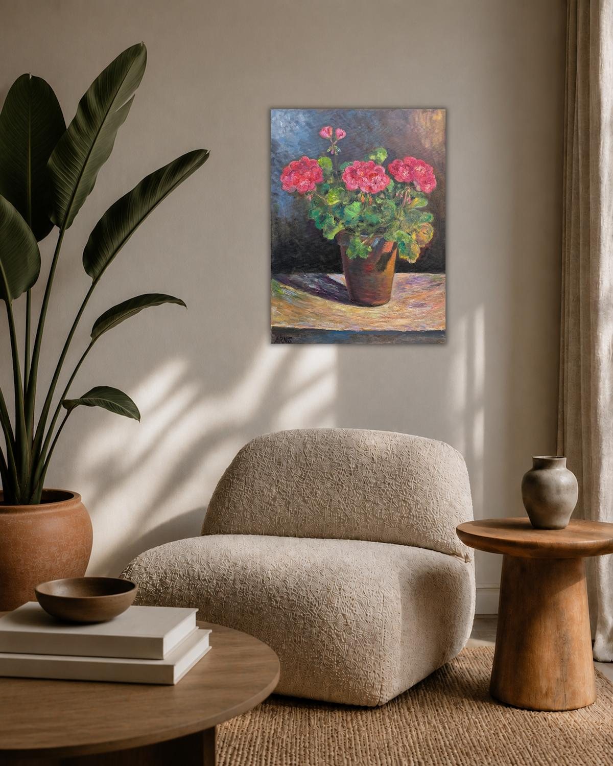 Pink Geraniums — im Wohnraum
