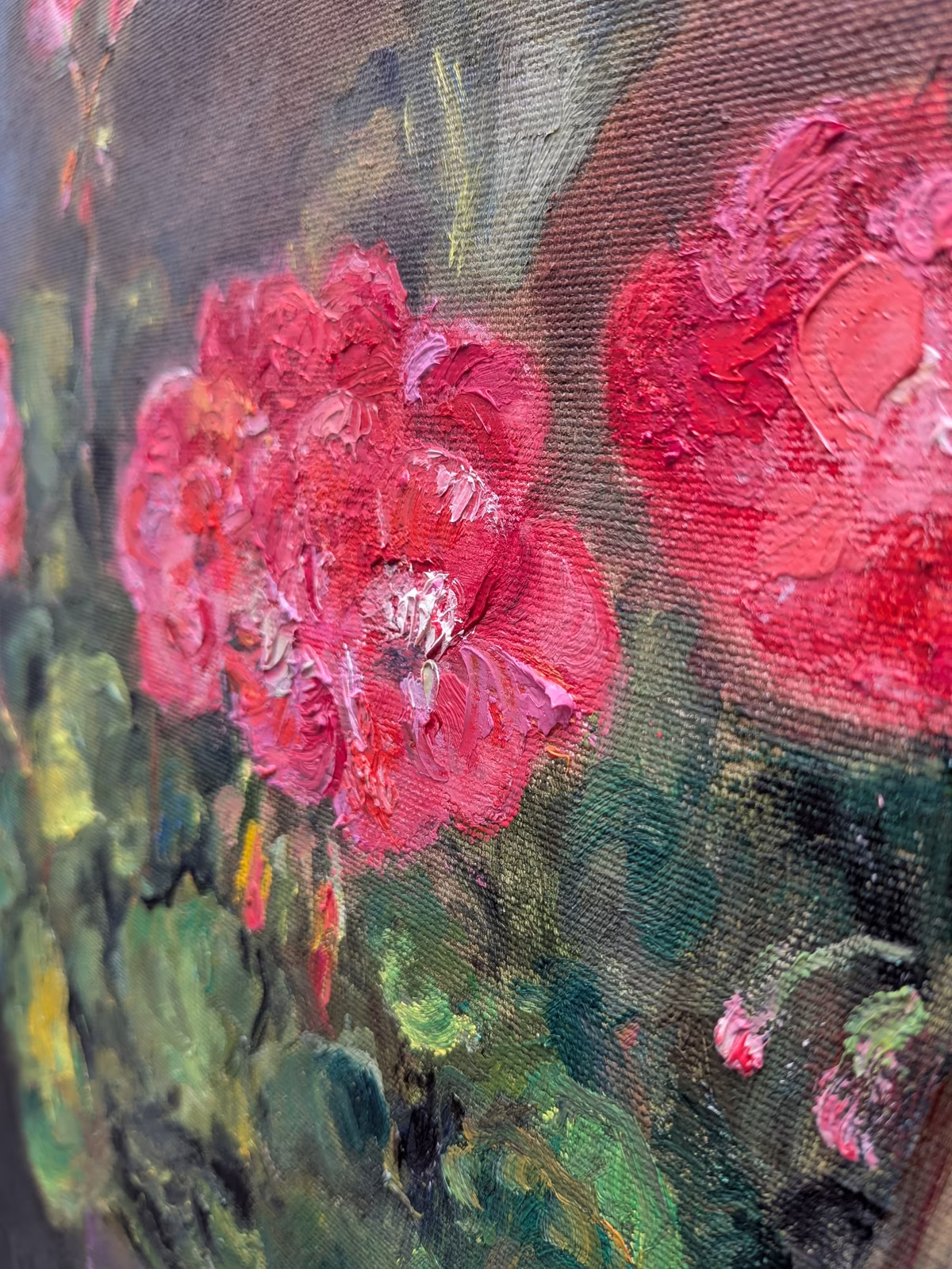 Red Geraniums — angled detail view