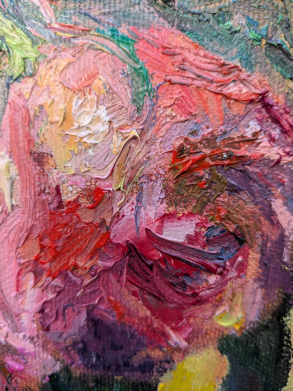 Roses in a Vase — angled detail view