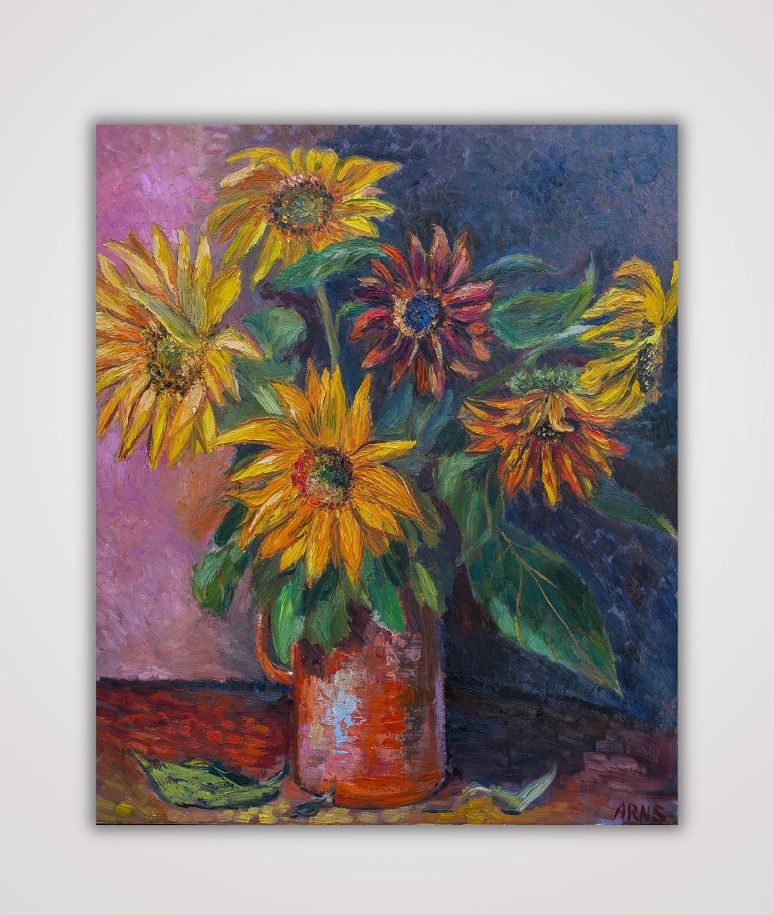 Sunflowers — Original-Ölgemälde von Marina Arns, 50 × 40 cm