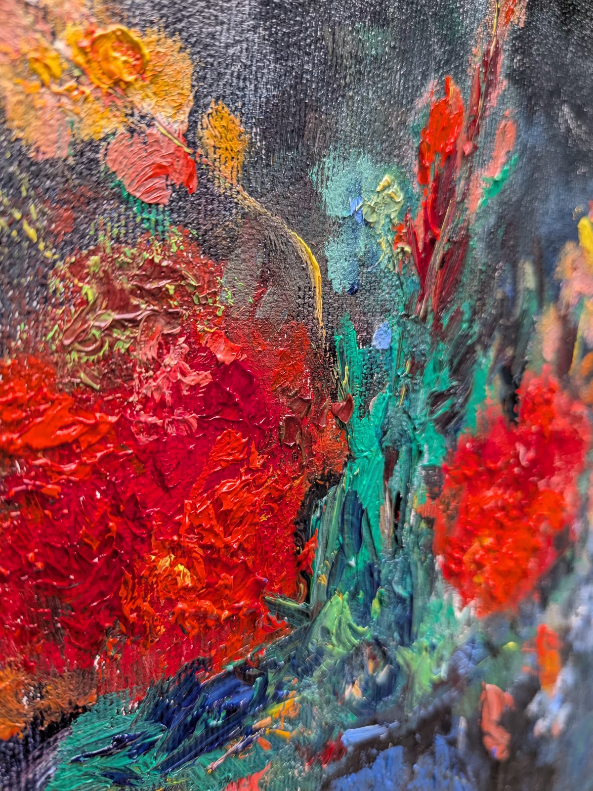 Wild Bouquet in Blue — angled detail view